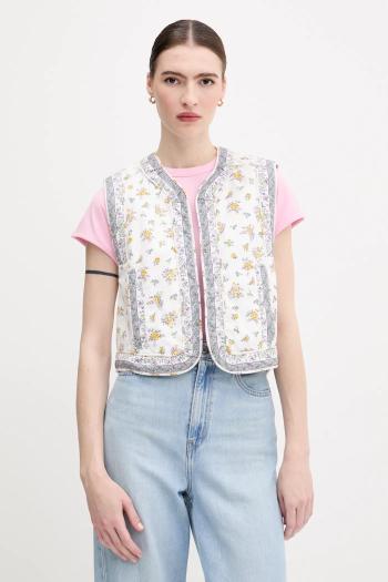 Obojstranná vesta Pepe Jeans béžová farba, prechodná, PL402604