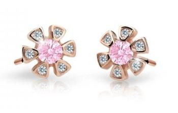 Cutie Jewellery Dětské náušnice z růžového zlata C2156-30-X-4 růžová