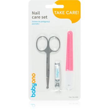 BabyOno Take Care Nail Care manikűröző szett gyermekeknek Red