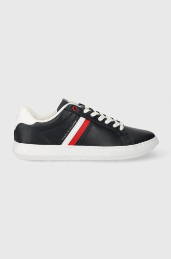 Kožené sneakers boty Tommy Hilfiger ESSENTIAL LEATHER CUPSOLE tmavomodrá barva, FM0FM04921