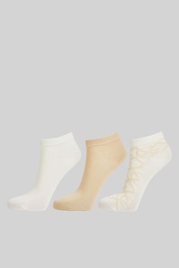 PONOŽKY GANT G PATTERN ANKLE SOCKS 3-PACK EGGSHELL