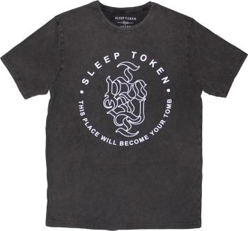 Sleep Token Tričko Tomb Text Ring Stone Wash Unisex Black XL