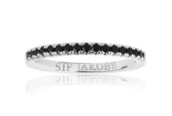 Sif Jakobs Stříbrný prsten s černými kubickými zirkony Ellera SJ-R2869-BK 54 mm