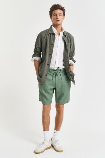 ŠORTKY GANT RELAXED LINEN DS SHORTS KALAMATA GREEN