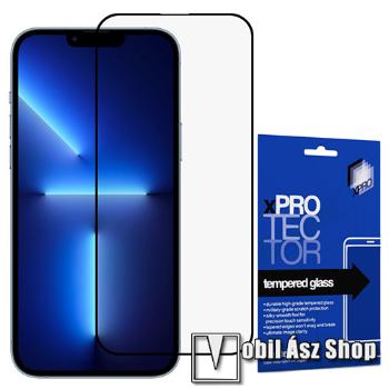 Apple iPhone 13, 13 Pro, 14, 16e, Xpro előlap védő karcálló edzett üveg, 9H, 0.33mm, A teljes felületén tapad, A teljes kijelzőt védi, Fekete