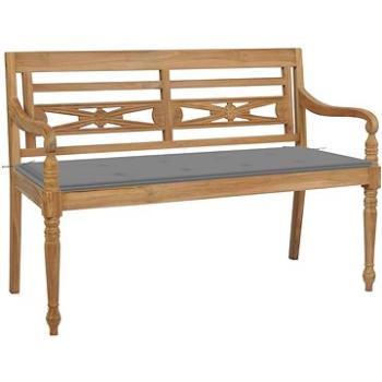 SHUMEE Lavice Batavia s šedou poduškou 120 cm teak 3062155 (3062155)