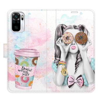 Flipové pouzdro iSaprio - Donut Worry Girl - Xiaomi Redmi Note 10 / Note 10S