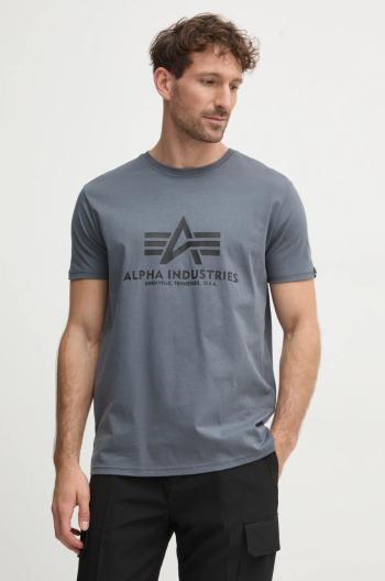 Bavlněné tričko Alpha Industries Basic T-Shirt šedá barva, 100501.412