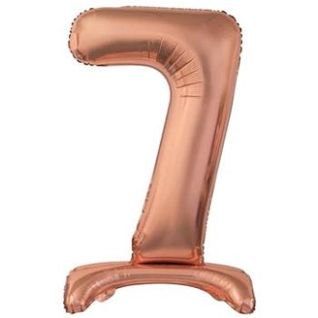 Balón foliový číslice růžovo zlatá / rose gold na podstavci, 74 cm - 7 (5902973143423)