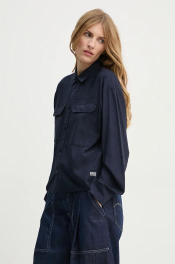 Košile G-Star Raw dámská, tmavomodrá barva, relaxed, s klasickým límcem, D25242-4304