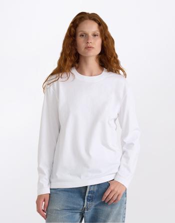 Tričko Organic Basics True Heavy Boxy Long Sleeve Tee White