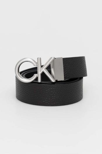 Kožený pásek Calvin Klein pánský, černá barva