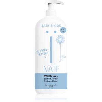 Naif Baby & Kids Wash Gel čisticí a mycí gel pro děti a miminka na tělo a obličej Refill Me 500 ml