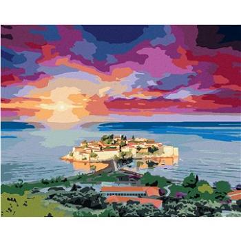 Diamondi - Diamantové malování - VÝHLED NA SVETI STEFAN, 40x50 cm, bez rámu a bez vypnutí plátna (606903A)