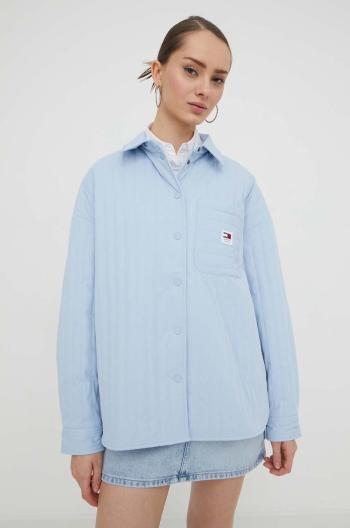 Košilová bunda Tommy Jeans oversize, DW0DW17522