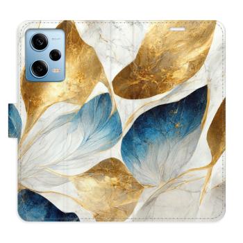 Flipové pouzdro iSaprio - GoldBlue Leaves - Xiaomi Redmi Note 12 Pro 5G / Poco X5 Pro 5G