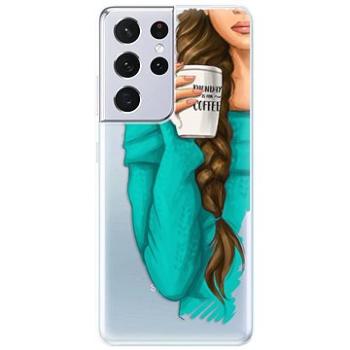 iSaprio My Coffe and Brunette Girl pro Samsung Galaxy S21 Ultra (coffbru-TPU3-S21u)