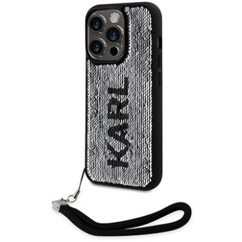 Karl Lagerfeld Sequins Reversible Zadní Kryt pro iPhone 14 Pro Black/Silver (KLHCP14LPSQRKS)