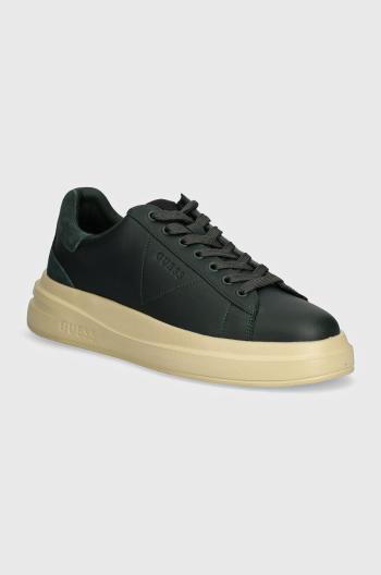 Kožené sneakers boty Guess ELBA zelená barva, FMTELB ELE12