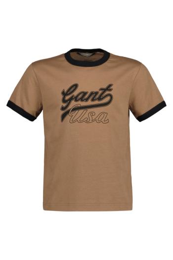 TRIČKO GANT CROPPED GANT USA SS T-SHIRT COCOA BROWN