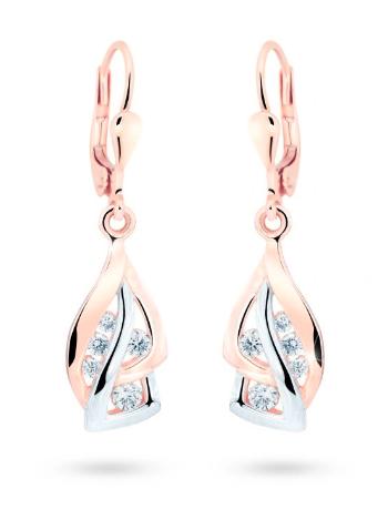 Cutie Jewellery Luxusní náušnice z růžového zlata s třpytivými zirkony Z8045-55-10-X-4