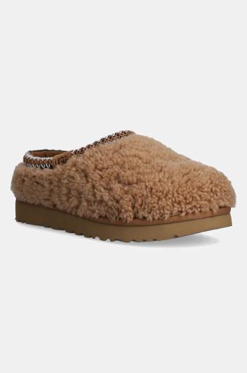 Pantofle UGG Tasman Maxi Curly hnědá barva, 1158356-CHE