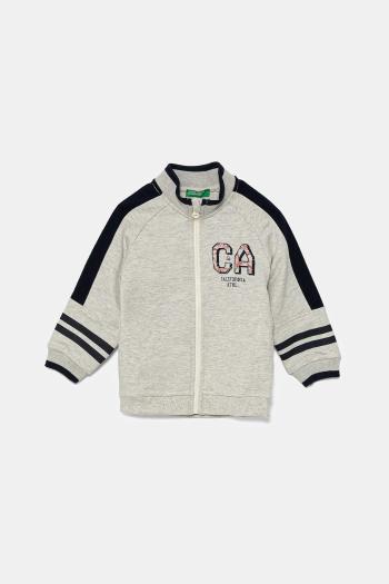 Detská bavlnená mikina United Colors of Benetton šedá farba, vzorovaná, 3BC1G503R