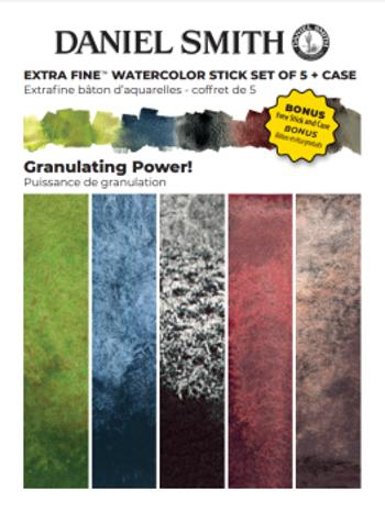 Daniel Smith Watercolor stick – sada 5ks Granulating Power