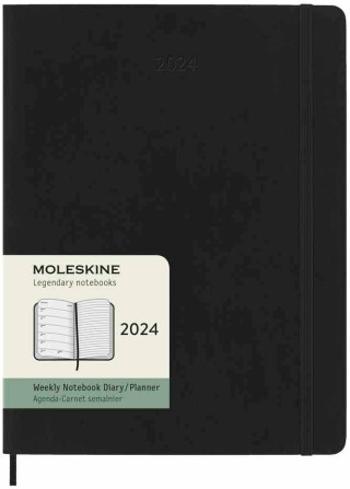 Moleskine Plánovací zápisník 2024 černý XL, měkký