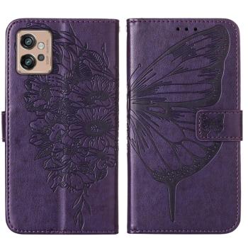 ART BUTTERFLY Peňaženkový kryt Motorola Moto G32 tmavofialový