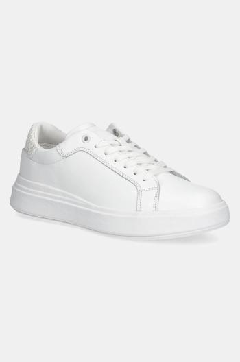 Sneakers boty Calvin Klein LOW TOP LACE UP WOVEN bílá barva, HM0HM01659