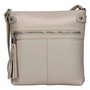 Dámská kožená crossbody kabelka Italia Laura - béžová