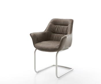 Jídelní židle Kaira-Flex taupe vintage konzolová podnož kulatá