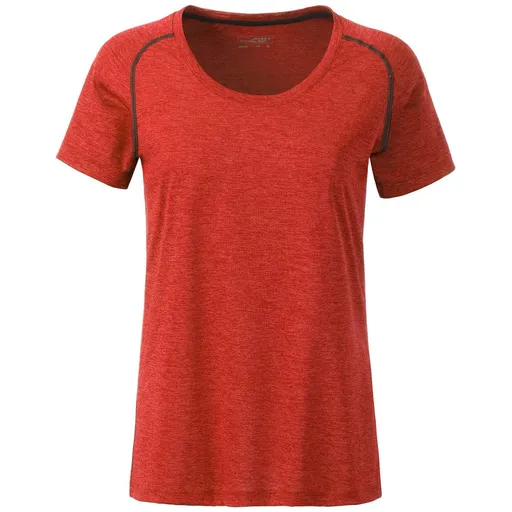James & Nicholson (Daiber) Dámské funkční tričko JN495 - Červený melír / titanová | XS