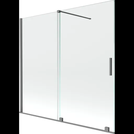 MEXEN/S Velar dvoukřídlá posuvná vanová zástěna 170 x 150, transparent, grafit metal 896-170-000-01-95