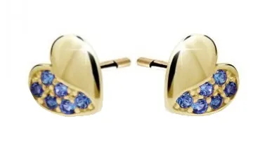 Cutie Jewellery Dětské náušnice ze žlutého zlata C2160-30-X-1 modrá