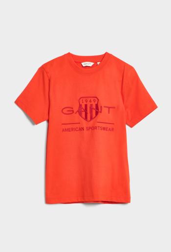 TRIČKO GANT RELAXED CONTRAST SHIELD T-SHIRT TOMATO RED