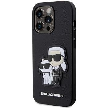 Karl Lagerfeld PU Saffiano Karl and Choupette NFT Zadní Kryt pro iPhone 14 Pro Max Black (KLHCP14XSANKCPK)