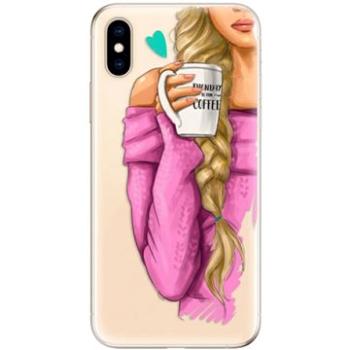 iSaprio My Coffe and Blond Girl pro iPhone XS (coffblon-TPU2_iXS)