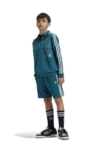 Dětská bavlněná mikina adidas Originals HZ CREW zelená barva, s aplikací, IY0012