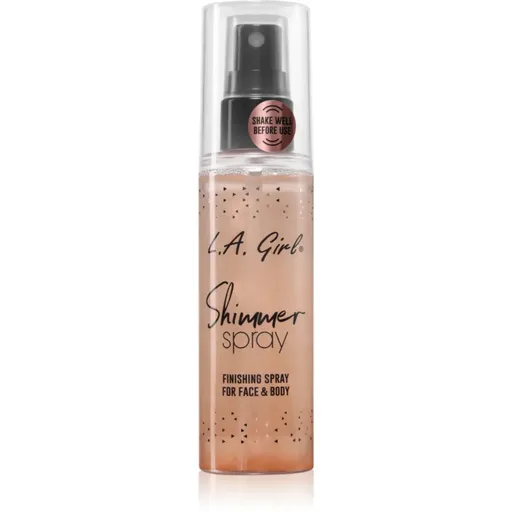 L.A. Girl Cosmetics Shimmer Spray fixační sprej na make-up na obličej a tělo odstín Rose Gold 80 ml
