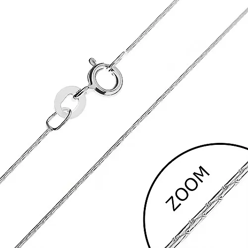 Řetízek ze stříbra 925 - podlouhlé články v kulaté linii, 0,8 mm