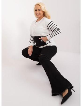 Dámská halenka plus size s kapsičkou ecru 