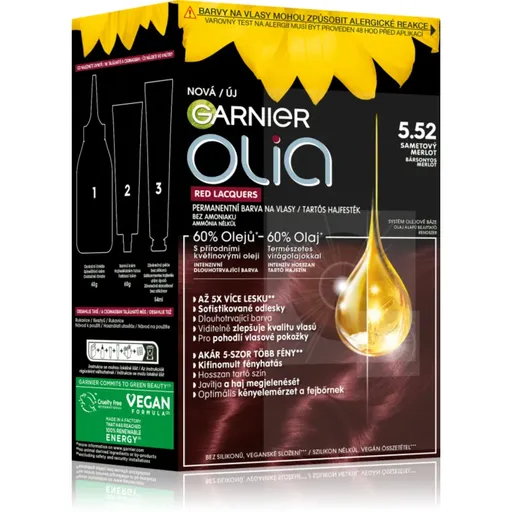 Garnier Olia Big Kit permanentní barva na vlasy odstín 5.52 Glassy Merlot 1 ks