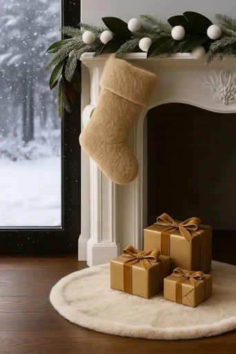 Christmas Stocking Pelush - Beige