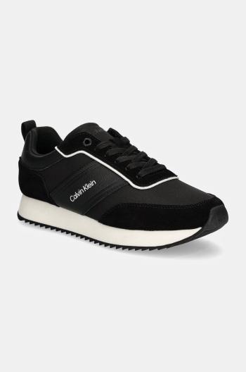 Sneakers boty Calvin Klein LOW TOP LACE UP MIX černá barva, HM0HM01554