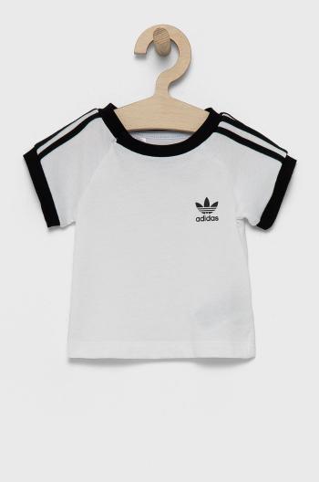 Dětské bavlněné tričko adidas Originals DV2824 bílá barva, s aplikací