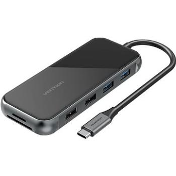 Vention USB-C to HDMI / VGA / 2x USB3.0 / 2x USB2.0 / RJ45 / TF / SD / PD Docking Station 0.15M Gray (TFGHB)