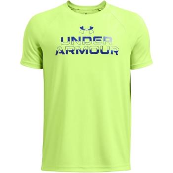 Under Armour SPLIT WORDMARK Chlapecké triko, světle zelená, velikost