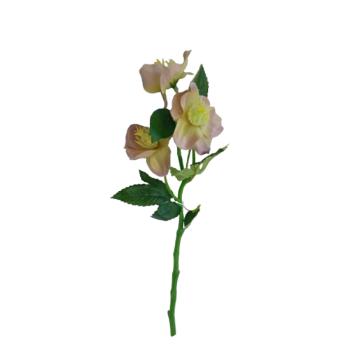 Floare artificială Hellebores verde-roz, 36 cm